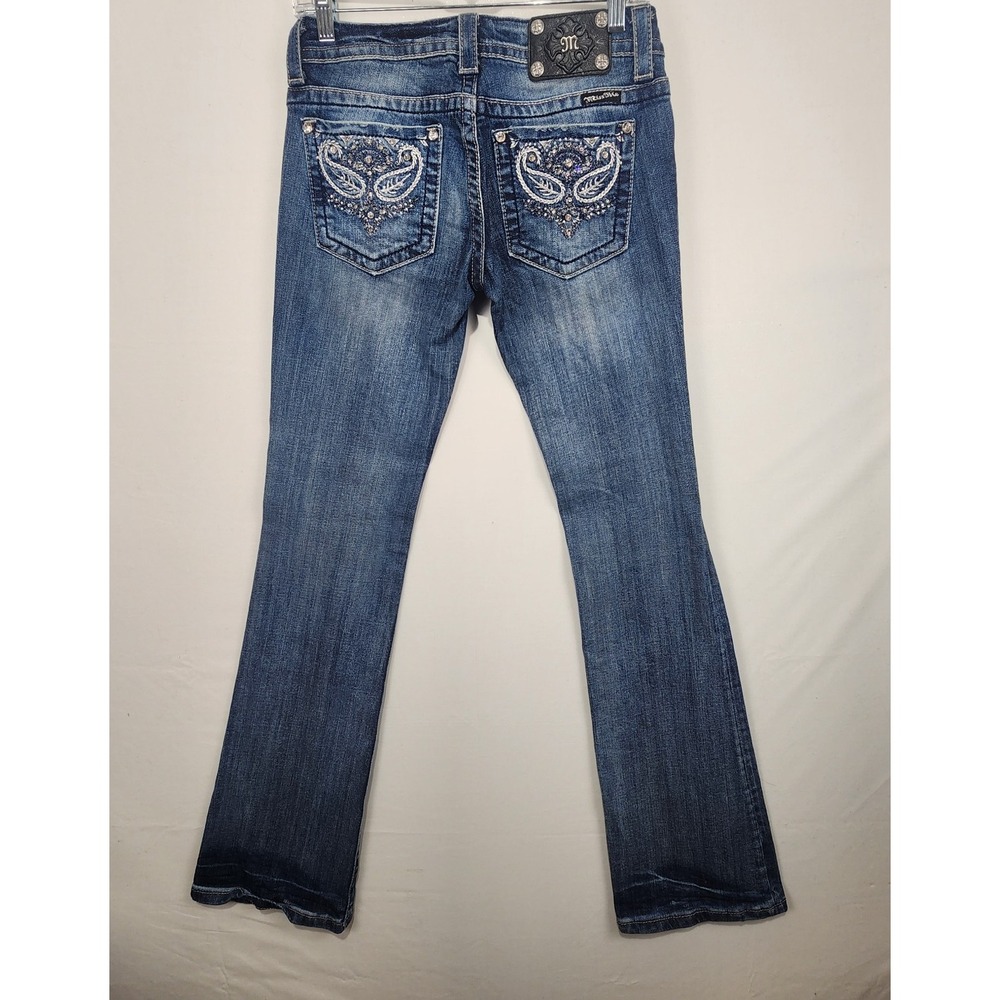 Miss Me Women's Boot Embroidered Rhinestone Jeans Blue Size‎ 27